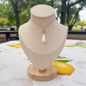 Peridot White August Birthstone Mint Fruit Green Czech Glass Casual Necklace